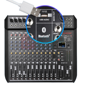 得胜 TAKSTAR 调音台 EM14 14路 立体声带蓝牙USB效果器