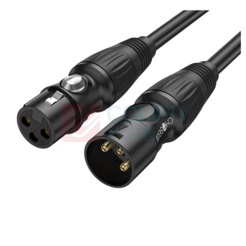 秋叶原 CHOSEAL 卡侬公对母音频延长线 QS803ST1 1米 (黑)