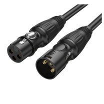 秋叶原 CHOSEAL 卡侬公对母音频延长线 QS803ST1 1米 (黑)