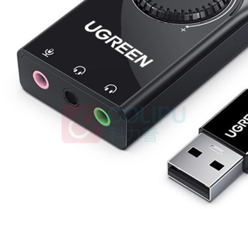 绿联 UGREEN USB外置声卡 二合一转换器外接独立声卡 50599 CM129 1米