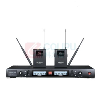 得胜 TAKSTAR 一拖二无线领夹麦 TS-8807PP 双通道UHF频段红外对频