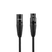 绿联 UGREEN 卡侬话筒音频延长线 公对母 20708 AV130 1米 (黑色)