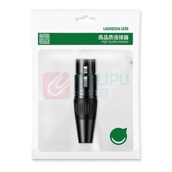 绿联 UGREEN 卡侬母插头 麦克风/音箱音频接头 80440 AV162 (黑色)