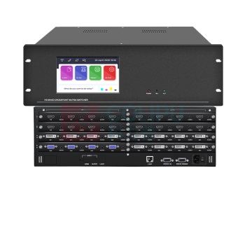 宏视道 HOSODO 高清视频矩阵插卡式有缝混合矩阵切换器 HSD-AV-HDVI-16 前置1.8英寸LCD