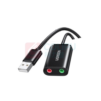绿联 UGREEN USB外置独立声卡免驱 30724 US205 3.5MM转换器头 (黑色)