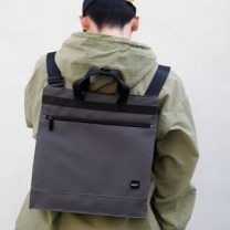 又见美物 多功能通勤商务公文包 33*37.5*9cm 14英寸 (灰色) 男女通用手提单肩斜挎文件包大容量