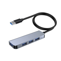 谨珅 分线器 4口HUB扩展坞集线 FXQ12 一拖四 1.2m