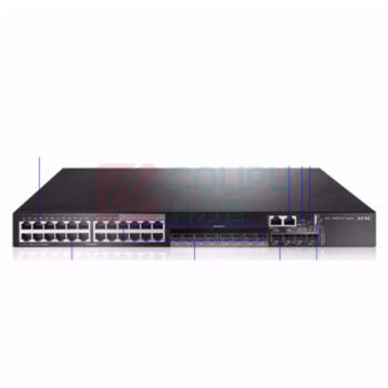 华三 交换机 S5500V2-28C-EI 24口千兆电+4万兆上行光纤口 三层网管企业级网络核心交换机 可扩展电源