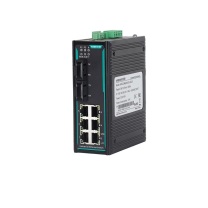 迈威 8口百兆 网管型环网工业以太网交换机 电交换机 卡轨式安装 MISCOM6208-2S 单模2光6电、AD220V单电源