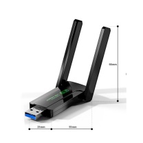 璐克斯 无线网卡台式电脑wifi接收器 AC1300 双天线 货期35天