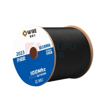 奥威尔 OWIRE 0.50mm加粗线径 超五类4对双护套室外网线 SSKJ-C5E-60BK2 305米 (黑色) 非屏蔽