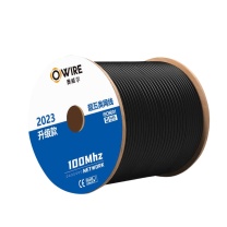 奥威尔 OWIRE 0.50mm加粗线径 超五类4对双护套室外网线 SSKJ-C5E-60BK2 305米 (黑色) 非屏蔽