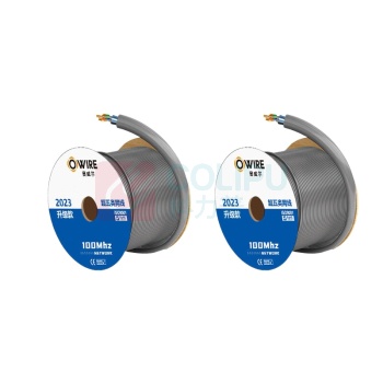 奥威尔 OWIRE 0.51mm线径加粗 超五类4对网线 SSKJ-C5E-61GY 305米 (灰色) 双屏蔽