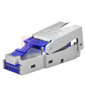 麦森特 MAXCENT 超六类屏蔽免打水晶头CAT6A服务器RJ45网络万兆免压网线水晶头 MJP-C6M01
