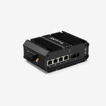 netLINK 千兆1光4电工业级光纤收发器 单模双纤光电转换器 导轨式一台 HTB-6000-15-1GX4GE-20KM