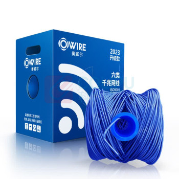 奥威尔 OWIRE 网线 SSKJ-C6-LZ68OR 0.58mm加粗线径蓝六类4对非屏蔽低烟无卤网线305.00米/箱 (蓝色)