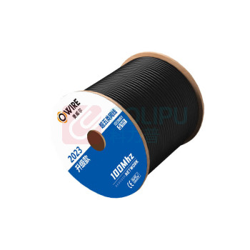 奥威尔 OWIRE 网线 SSKJ-C5E-60BK2 0.50mm加粗线径黑超五类4对非屏蔽双护套室外网线305.00米/卷 (黑色)
