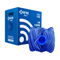 奥威尔 OWIRE 网线 SSKJ-C6-68BL 0.58mm加粗线径蓝六类4对非屏蔽网线305.00米/箱 (蓝色)