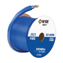 奥威尔 OWIRE 超六类4对非屏蔽网线 SSKJ-C6A-68BL 0.58mm加粗线径 305米 (蓝色)