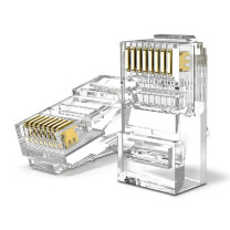 三堡 超五类网络水晶头 100个盒装 RJ45电脑网线接头 CAT5e工程级非屏蔽铜片全镀金8P8C网络线缆接头