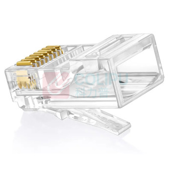 三堡 超五类网络水晶头 100个盒装 RJ45电脑网线接头 CAT5e工程级非屏蔽铜片全镀金8P8C网络线缆接头