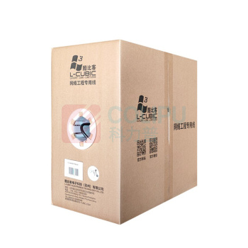 酷比客 L-CUBIC 六类纯铜双层屏蔽网线成箱网线 LCLN6RRSSBK-305M 305米/箱 (黑色)