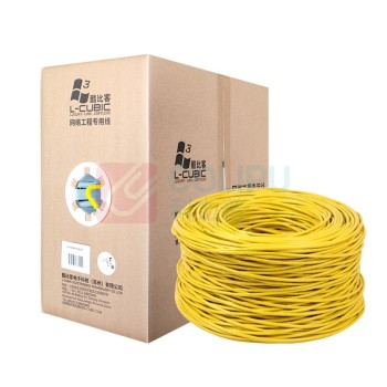 酷比客 L-CUBIC 超五类纯铜成箱网线 LCLN5EYW-305M 305米 (黄色)