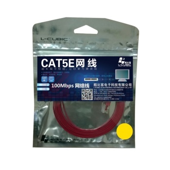 酷比客 L-CUBIC 超五类扁平网络线 LCLN5ESBRD-3M 3米 (红色)