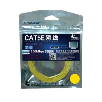 酷比客 L-CUBIC 超五类扁平网络线 LCLN5ESBYW-3M 3米 (黄色)