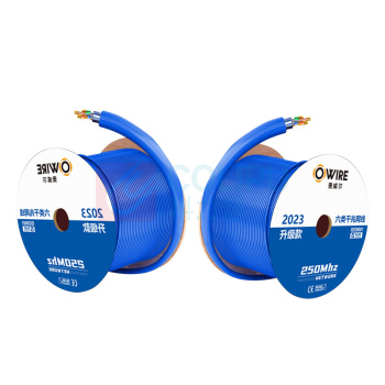 奥威尔 OWIRE 六类4对单屏蔽网线 SSKJ-C6-68BL 0.58mm加粗线径 305.00 米/卷 (蓝色)