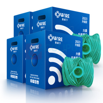 奥威尔 OWIRE 六类4对非屏蔽网线 SSKJ-C6-66BL 0.56mm加粗线径 305.00 米/箱 (绿色)