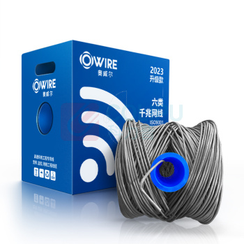奥威尔 OWIRE 六类4对非屏蔽网线 SSKJ-C6-66BL 0.56mm加粗线径 305.00 米/箱 (灰色)