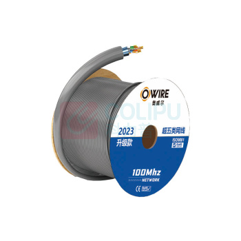 奥威尔 OWIRE 超五类4对双屏蔽网线 SSKJ-C5E-61GY 0.51mm线径加粗 305.00 米/卷 (灰色)
