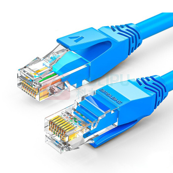 胜为 超五类网线 LC-2050C RJ45公对公 CAT5e百兆 阻燃清水蓝线材 26AWG 无氧铜5米/条 (蓝色)