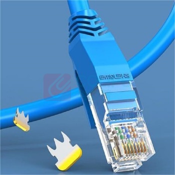 胜为 超五类网线 LC-2050C RJ45公对公 CAT5e百兆 阻燃清水蓝线材 26AWG 无氧铜5米/条 (蓝色)