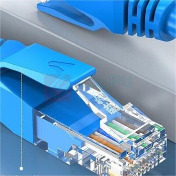 胜为 超五类网线 LC-2050C RJ45公对公 CAT5e百兆 阻燃清水蓝线材 26AWG 无氧铜5米/条 (蓝色)