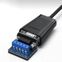 绿联 UGREEN RS485/422串口连接线 USB转RS422/485转接器 九针串口数据线 工业级FT232芯片 USB转RS485/422串口线0.5米 