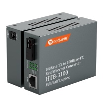 netLINK 光纤收发器 HTB-3100AB 供电方式:DC5V 接口模式:SC 连接数:1传输速度:百兆 电压:DC 5v