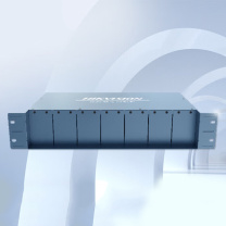 海康威视 HIKVISION 光纤收发器机架 DS-3K02-14E 14口 405×245×88mm (灰色) 双电源 金属