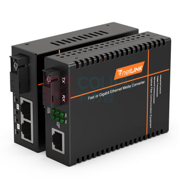 netLINK 千兆1光2电+1光1纤光纤收发器电信级1对 HTB-GS-03/2GE-10A+HTB-GS-03/10B