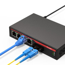 netLINK 百兆1光4电+1光1电收发器电信级1对 HTB-1100S/4FE-40KM+HTB-1100S-40KM