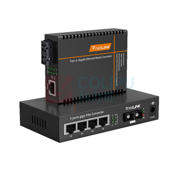 netLINK 千兆纤光纤收发器电信级1对 HTB-GS-03/4GE-100KM+HTB-GS-03/100KM