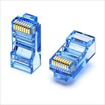 讯联 水晶头连接器 RJ45 超五类网络水晶头非屏蔽RJ45镀金网线水晶头100个/盒