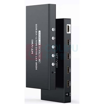 迈拓维矩 MTVIKI 不黑屏免驱动高清4K四进一出HDMI四画面视频分割器 MT-SW041C 
