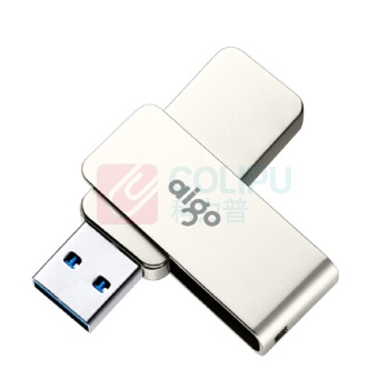 爱国者 aigo U盘 U330 32GB (银) USB3.2 金属旋转系列 快速传输