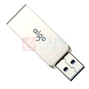 爱国者 aigo U盘 U330 32GB (银) USB3.2 金属旋转系列 快速传输