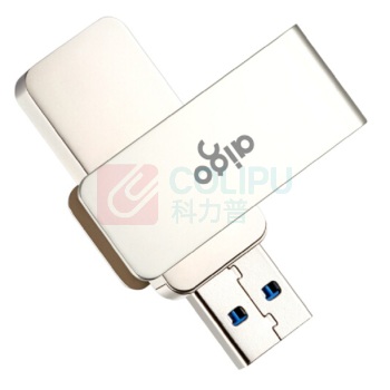 爱国者 aigo U盘 U330 32GB (银) USB3.2 金属旋转系列 快速传输
