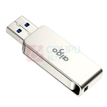 爱国者 aigo U盘 U330 32GB (银) USB3.2 金属旋转系列 快速传输