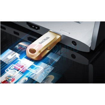 闪迪 SANDISK U盘 SDDDC4-256G-Z46GD 256GB, Type-C USB3.2读速高达400MB/s (金色)