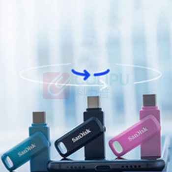 闪迪 SANDISK U盘 DDC3 128GB 读速高达400MB/s Type-C USB3.2 自动备份 手机电脑两用 (曜石黑)